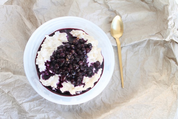 Quarkreis mit Heidelbeeren - Milchreis mit Quark